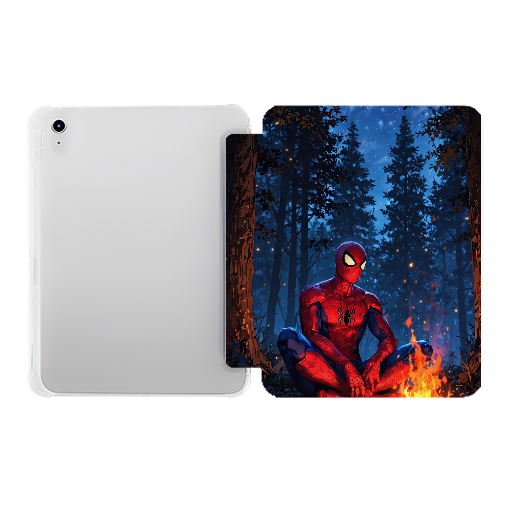 （画像用） Spider Man スパイダーマン IPad ケース ペン収納付き 三つ折りスタンド PUレザー×シリコン 対応機種9.5/10.5/10.9インチ